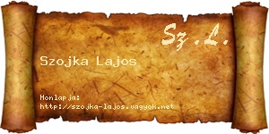 Szojka Lajos névjegykártya